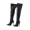 Women's Zipper Pointed Toe Stiletto Over the Knee Boots 49903151C