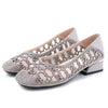 Women's Soft Sole Mesh Floral Single Shoes with Hotfix Rhinestone Embellishments 51124528C