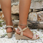 Women's Sequin Strap Wedge Sandals 37694614C