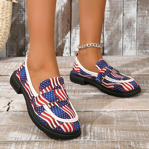 Women's Casual Cow Pattern Bunting Flat Loafers 48980831S