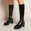 Women's Patent Leather High Boots with Side Zipper – Pole Dance Boots 89435390C