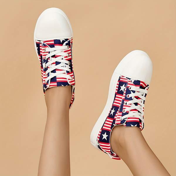 Women's Casual Lace Up Canvas Shoes 79036783C