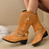 Women's Chain Block Heel Fashion Boots 03659680C