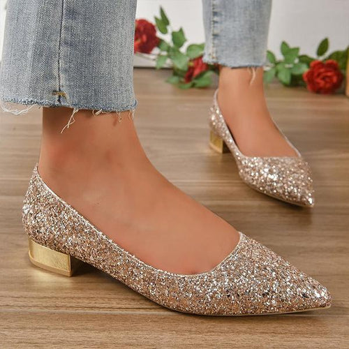 Women’s Fashionable Elegant Sequined Pointed Pumps 62050563S