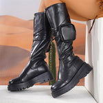 Women's Fashion Knee-High Boots with Side Bags 57105980S