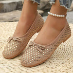 Women's Round-Toe Rhinestone Embellished Shallow Flats 60870691C