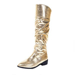 Women's Gold Over-the-Knee Slouch Boots 51027136C