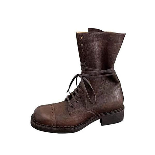 Women's Vintage Distressed Mid-Calf Martin Boots 73062775C