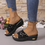 Women's Sequin Platform Wedge Sandals 71901185C