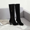 Women's Knee-High Boots with Inner Side Zipper and Chunky Heel 75181867C