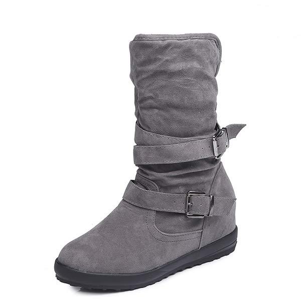 Women's Suede Belt Buckle Short Boots 45748686C