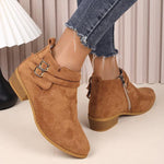 Women's Casual Double Buckle Ankle Boots 90135933S