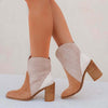 Women's Fashionable Color Block Heel Ankle Boots 81835721S