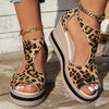 Women's Leopard Back Zipper Wedge Sandals 08185845S