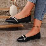 Women's Elegant Pearl Pointed Toe Flats 61161142S