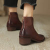 Women's Vintage Chunky Heel Ankle Martin Boots 10485658C