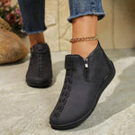 Women's Casual Flat Side Zipper Ankle Boots 65068959S