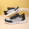 Women's Casual Mesh Glitter Lace-Up Sneakers 55122883S