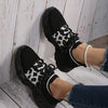 Women's Leopard Print Low-Top Front-Lace Athletic Shoes 56089523C