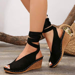 Women's Ankle Strap Fish Mouth Wedge Sandals 14250237C