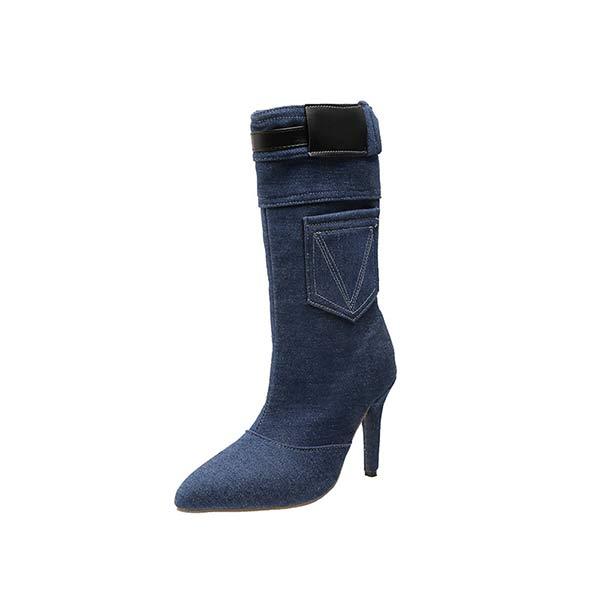 Women's Stiletto Western Denim Boots 43151520C