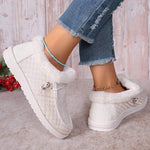 Women's Casual Fashion Color-Block Fur Shoes 28906907C