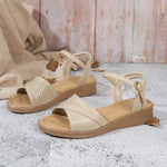 Women's Flat Sandals with Single Buckle Strap 31988709C