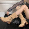 Women's Fashion Buckle Chunky Heel Martin Boots 83528295S