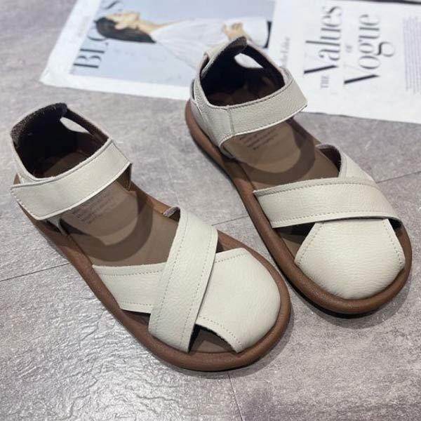 Women's Flat Casual Velcro Roman Sandals 01484976C