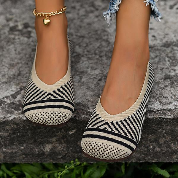 Women's Casual Striped Breathable Soft Flats 06861508S
