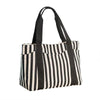 Large-Capacity Color-Block Striped Canvas Bag 49209417C