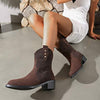 Women's Color-Block Martin Boots Fashion Short Boots 48978565C