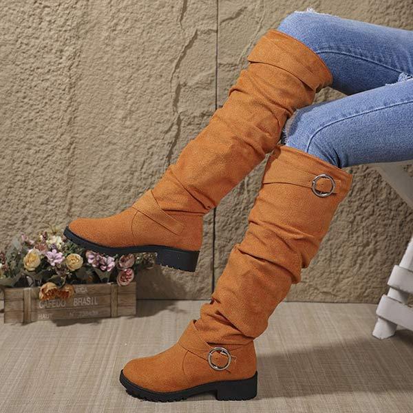 Women's Knee-High Slouch Boots with Ruching Detail 38293071C