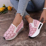 Women's Lace And Mesh Inner Heightened Platform Sneakers 39004031C