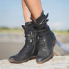 Women's Vintage Belted Mid-Calf Side-Zip Boots 28768478C