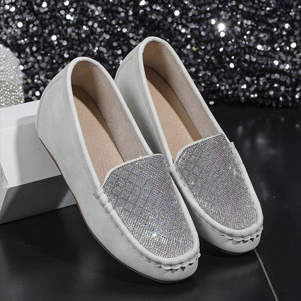 Women's Casual Flat Rhinestone Loafers 55276545C