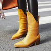 Women's Fashion Pointed Toe Chunky Heel Mid Calf Boots 22230085S