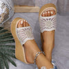 Women's Rhinestone Lace Thick Sole Sandals 46674482C