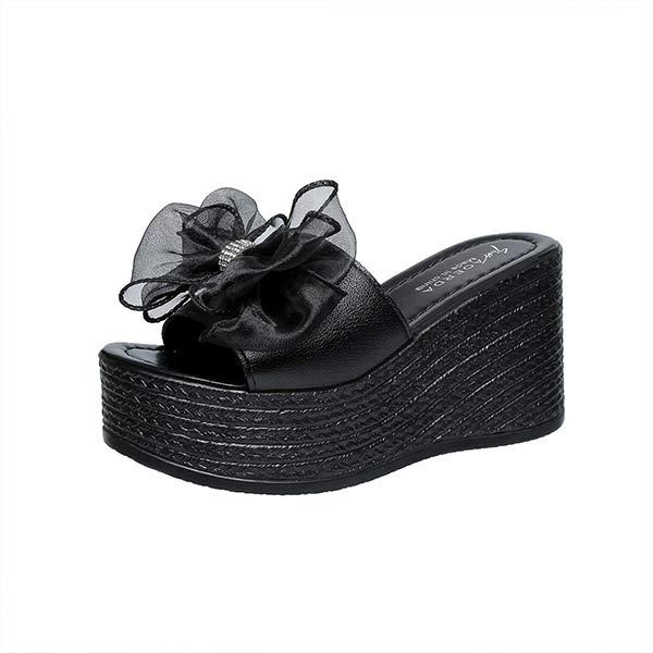 Women's Floral Embellished Platform Sandals with Ankle Strap 34326340C