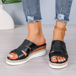 Women's Flat Platform Peep-Toe Casual Slide Sandals 79858859C
