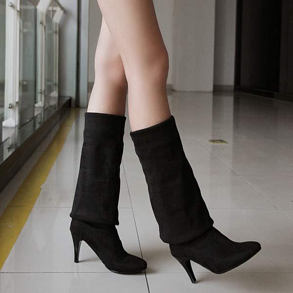 Women's High-Heeled Stretch Suede Over-the-Knee Boots 44888438C