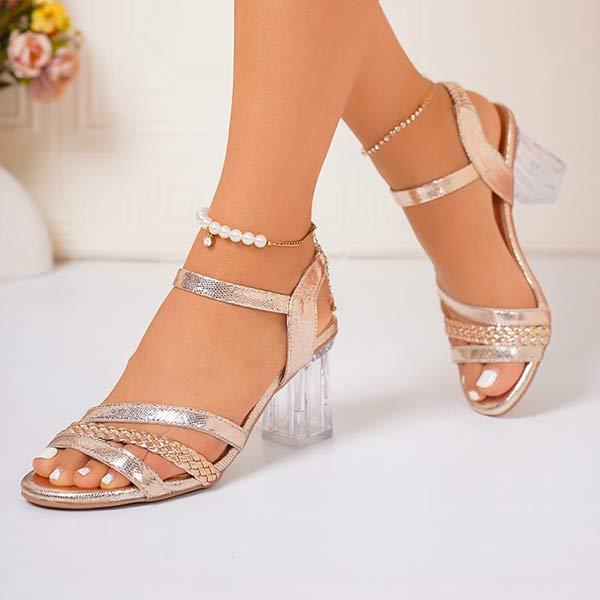 Women's Transparent Crystal Heel Open-Toe Sandals 43151246C