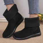 Women's Patchwork Knitted Casual Flat Ankle Boots 25376400S