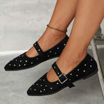 Women's Fashionable Pointed Toe Strap Mary Jane Shoes 30157850C