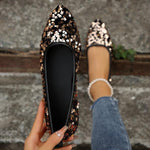 Women's Fashionable Sequined Slip-On Flats 07143243S