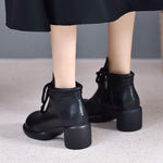 Women's Vintage Chunky Heel Ankle Boots 45756576C