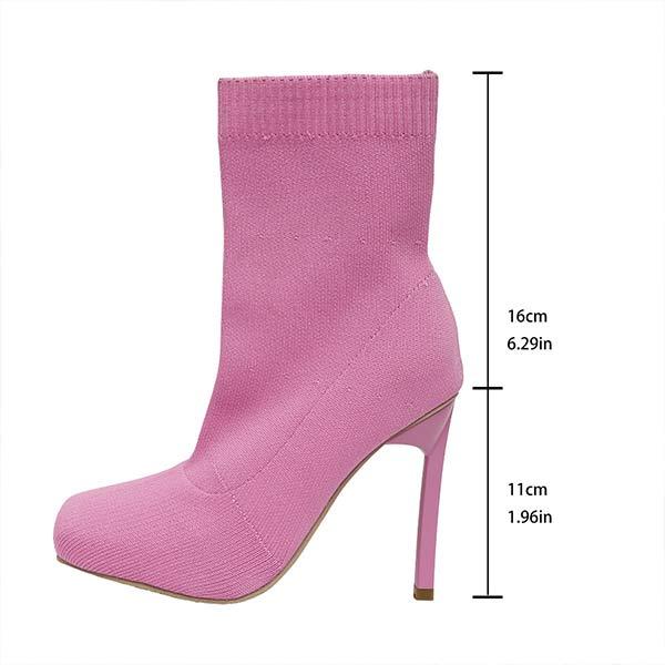 Women's Pointed Toe Stretch High-Heeled Sock Boots 38962200C