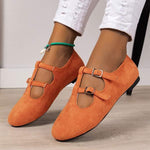 Women's Vintage Suede Flat Shoes 91050788C