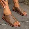 Women's Velcro Casual Flat Hollow Sandals 72283844S