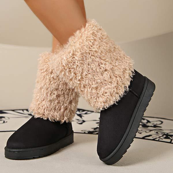 Women's Slip-On Snow Boots with Furry Cuffs 23099854C